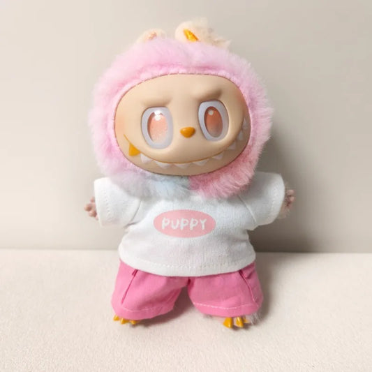 Öltözet rózsaszín szett / 17 cm-es Labubu számára (Labubu plüssfigurát nem tartalmaz)