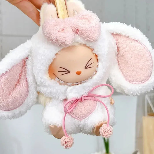 Öltözet nyuszis / 17 cm-es Labubu számára (Labubu plüssfigurát nem tartalmaz)